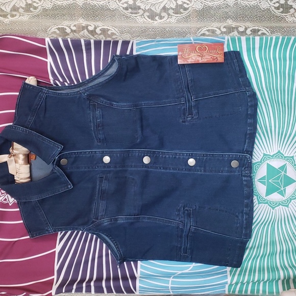 Ladies Western Honey Creek Denim Vest Scully Leather=PMNAT1 - Picture 2 of 4